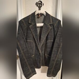 Rafaella Dark Denim Jean Jacket with Contrast Stitching